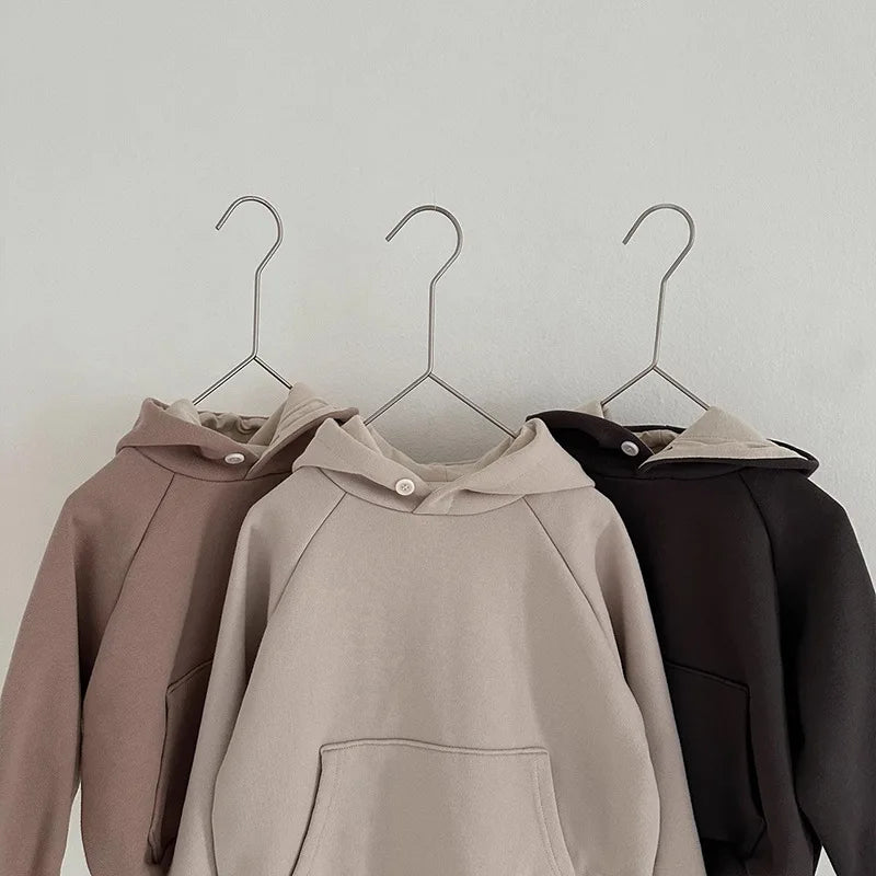 Solid Neutral Hooded Jogger Set