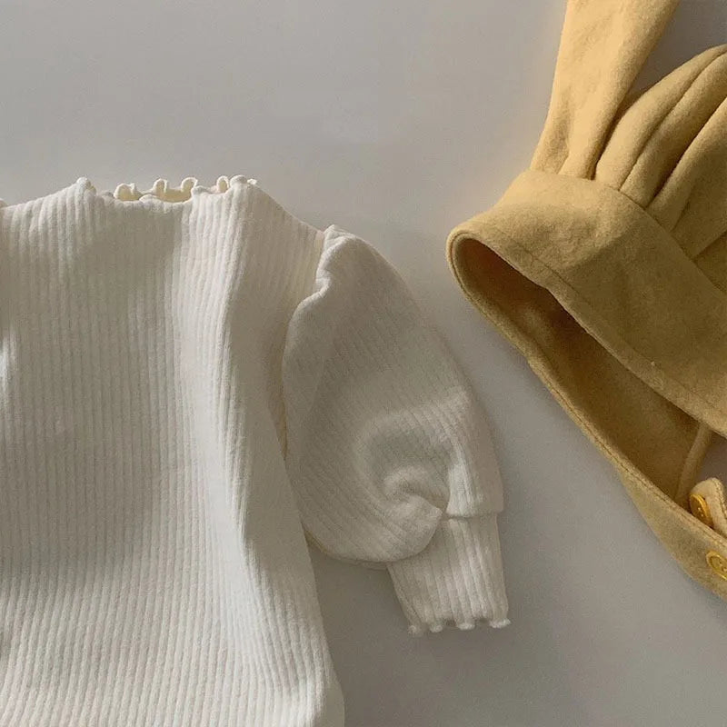 Long-Sleeved Ribbed Onesie