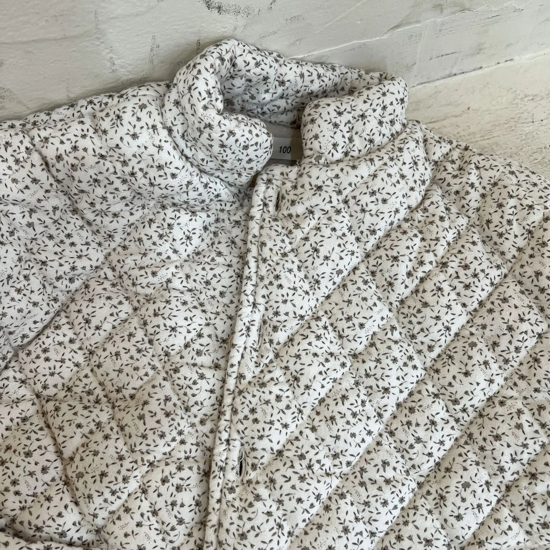 Floral Fleece-Lined Cotton-Padded Jacket
