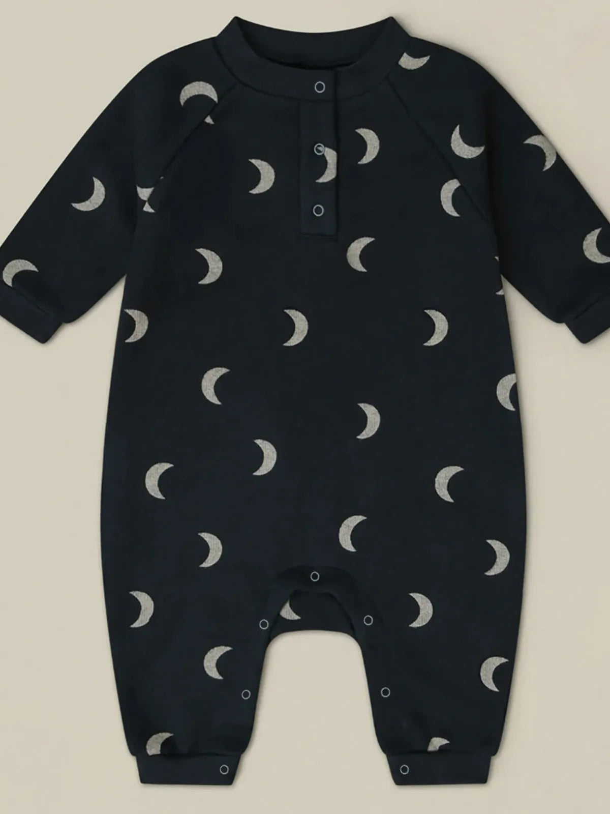 Crescent Pattern Long-Sleeved Romper