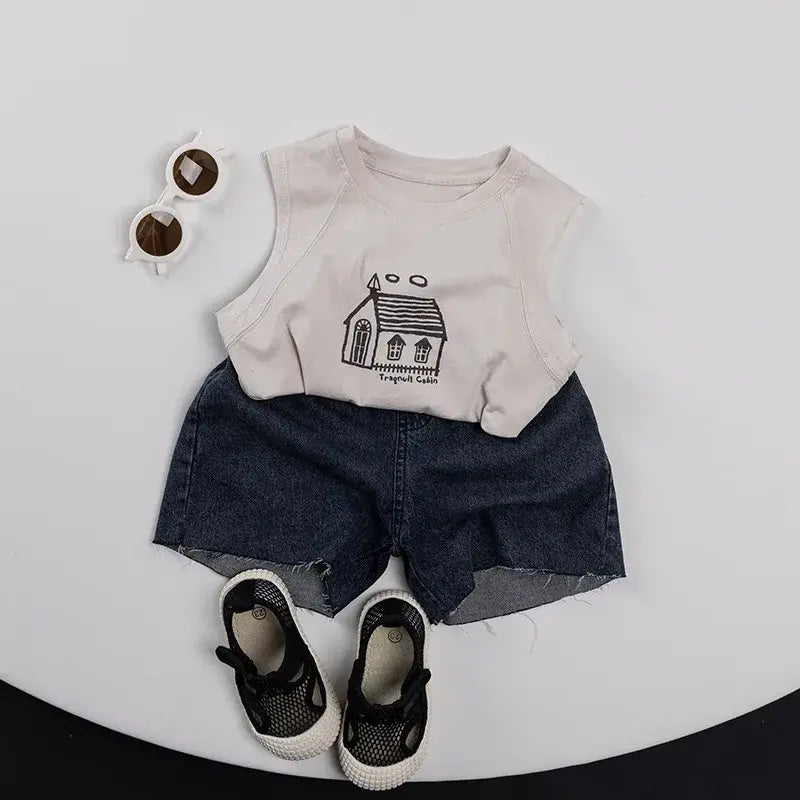 Soft Solid Denim Shorts