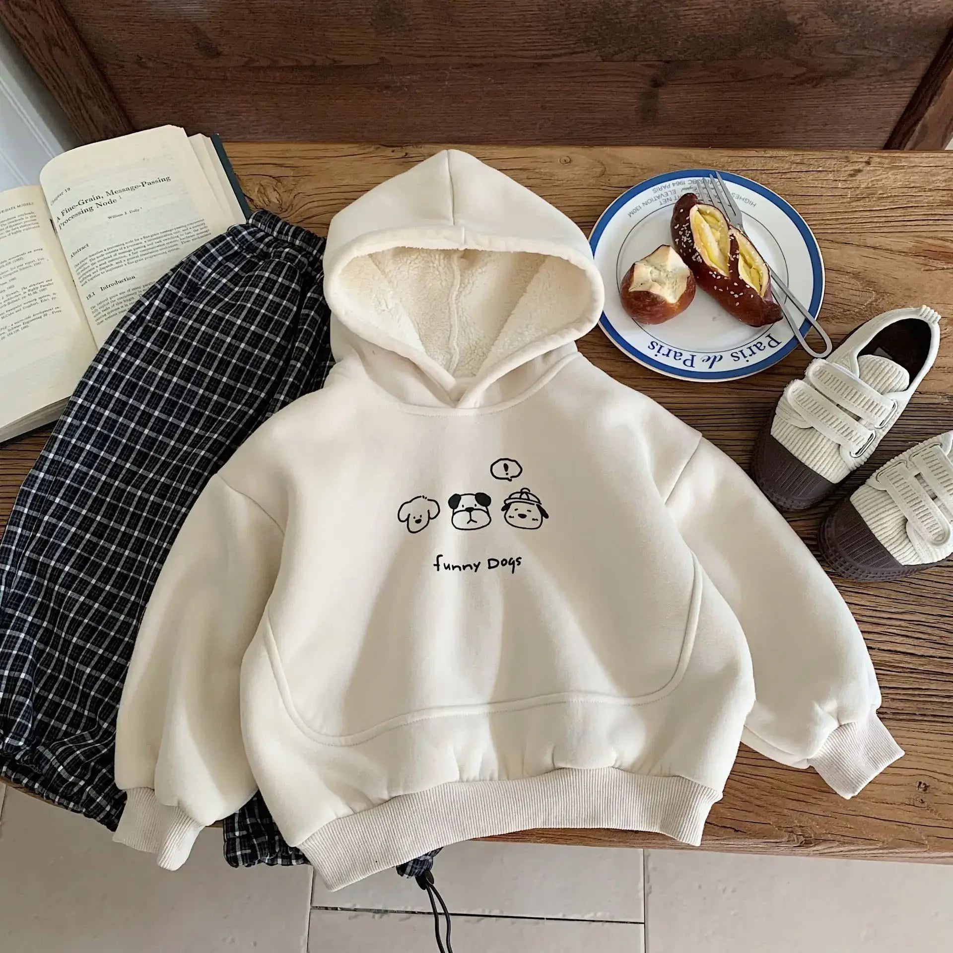 Warm Cartoon Fleece Hoodie