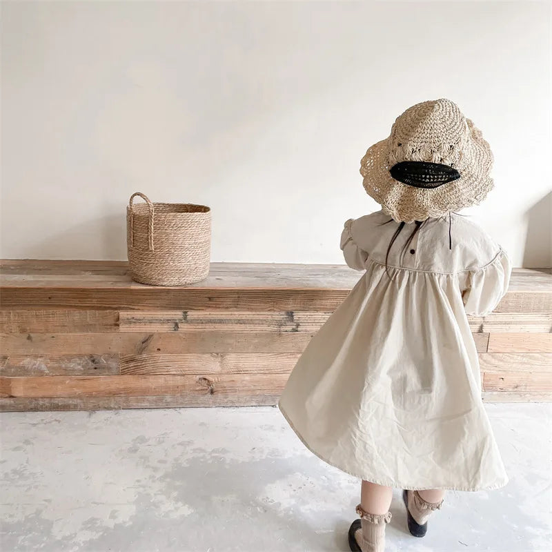 Puff-Sleeved Solid Dress