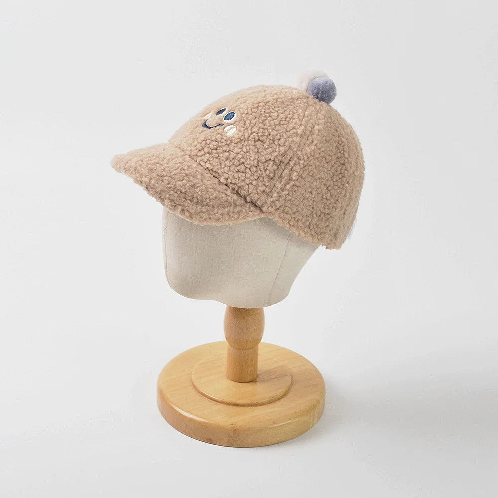 Smiley Face Sherpa Baseball Hat