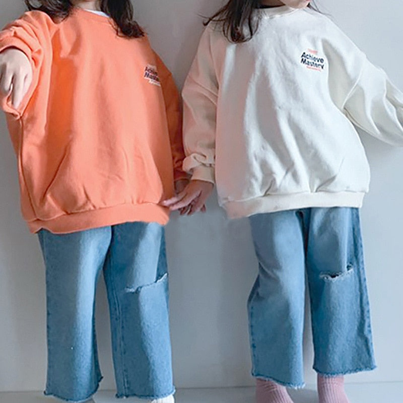 Letter Print Loose Graphic Sweatshirt