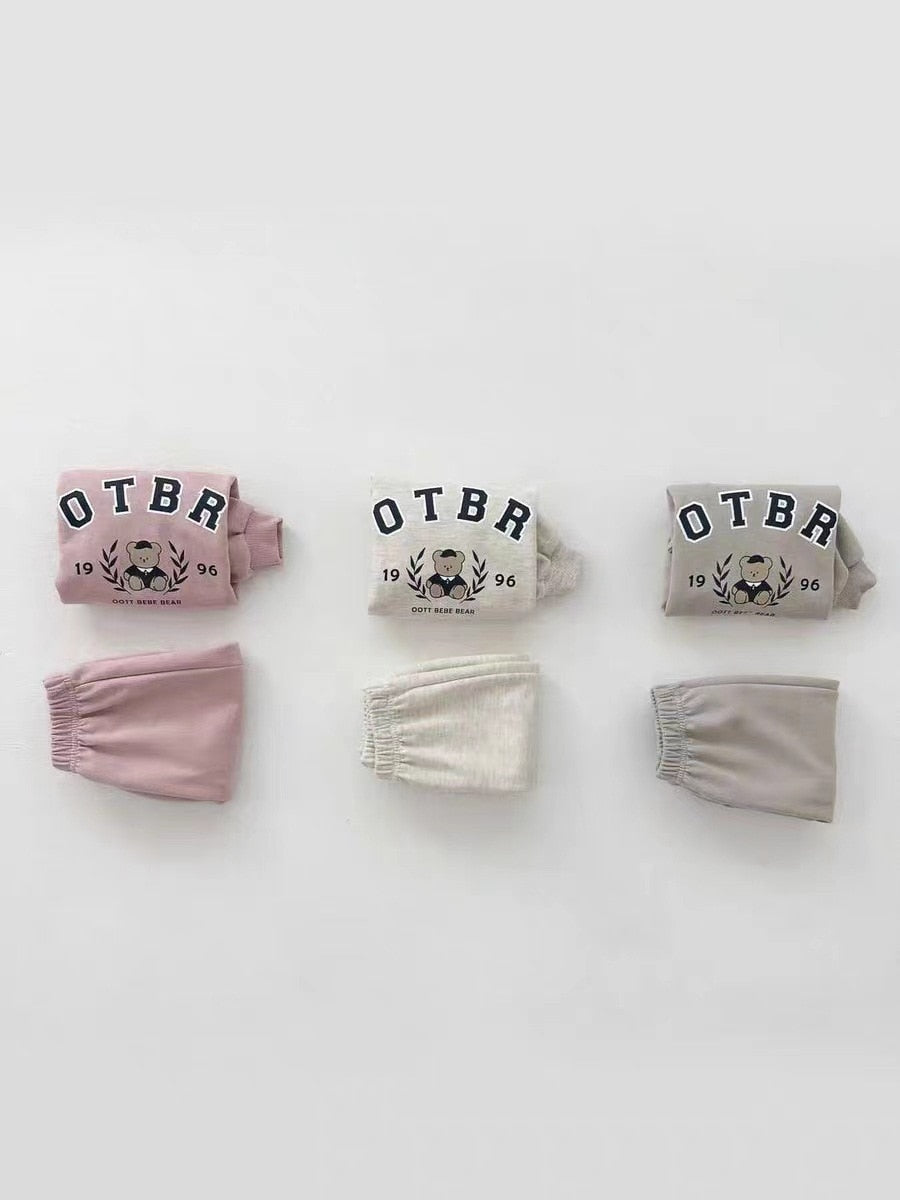 Cute Bear Long-Sleeved Jogger Set