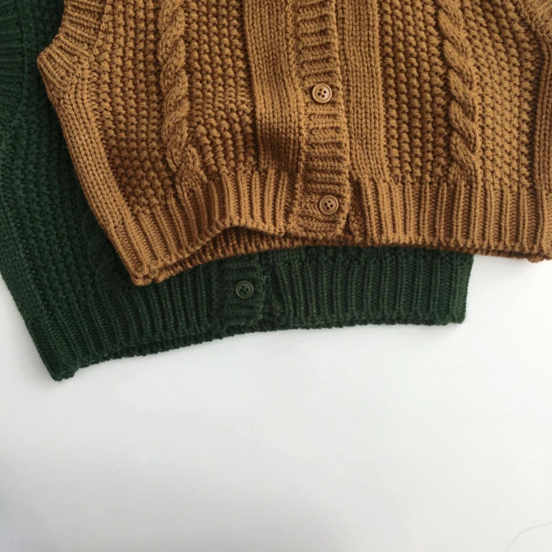 Button-Down V-Neck Sleeveless Cardigan