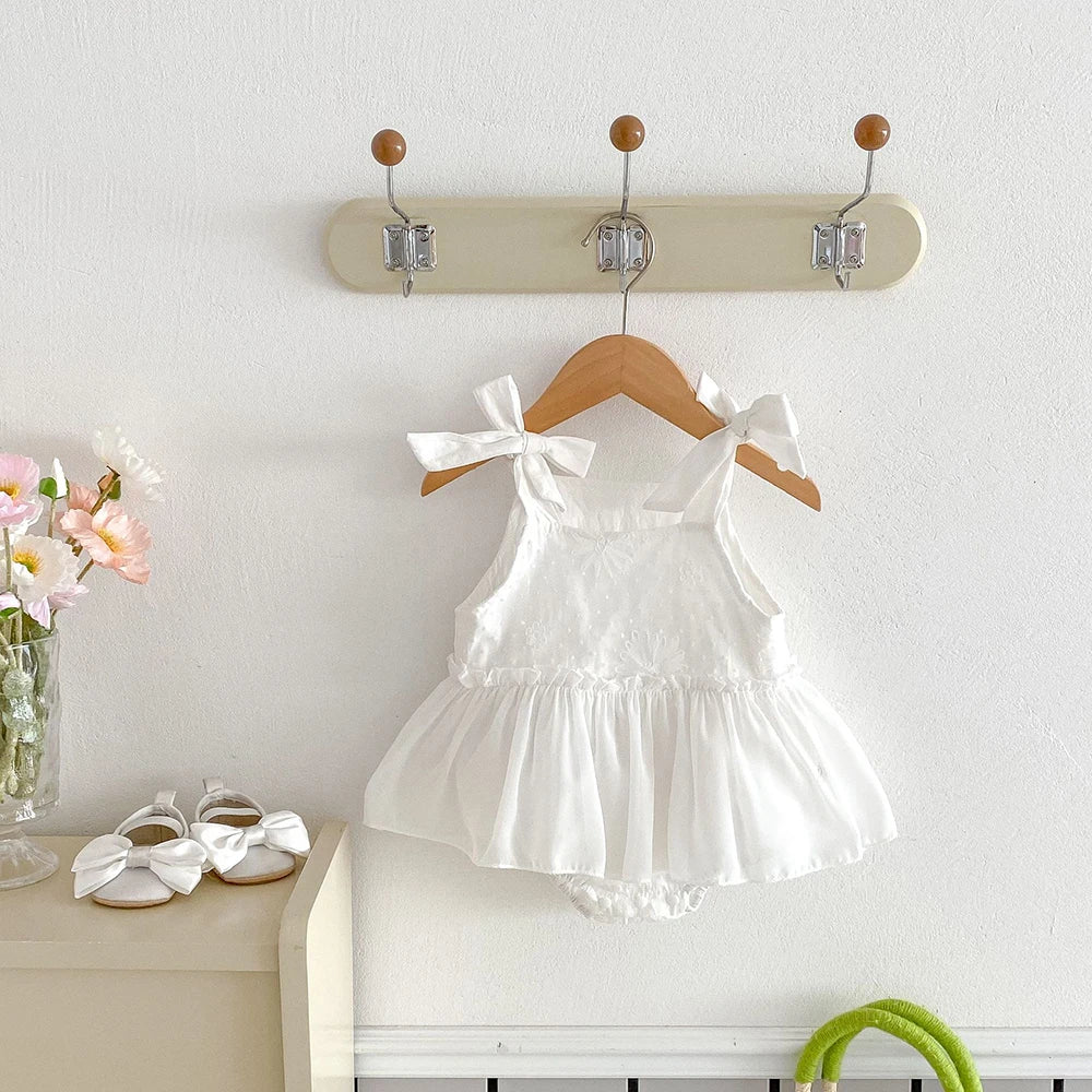 Girls Little Bows Ruffle Onesie