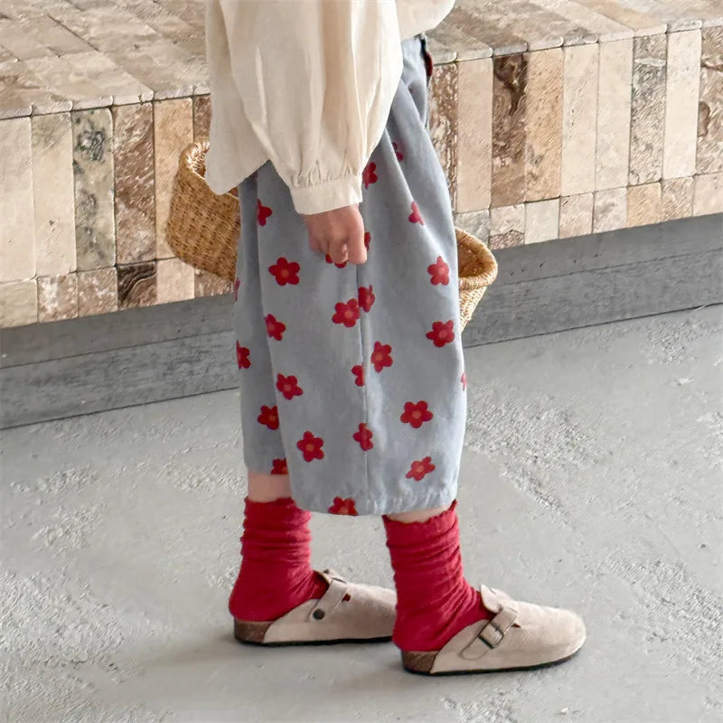 Floral Print Cropped Pants