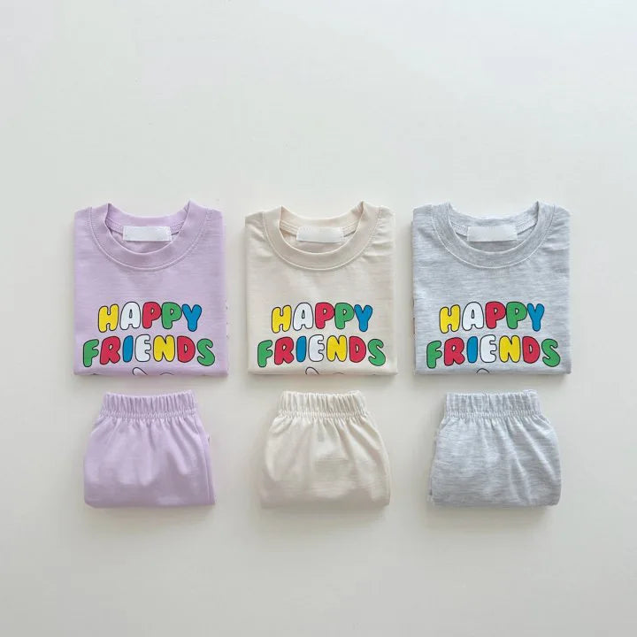 'Happy Friends' Tee & Shorts Set