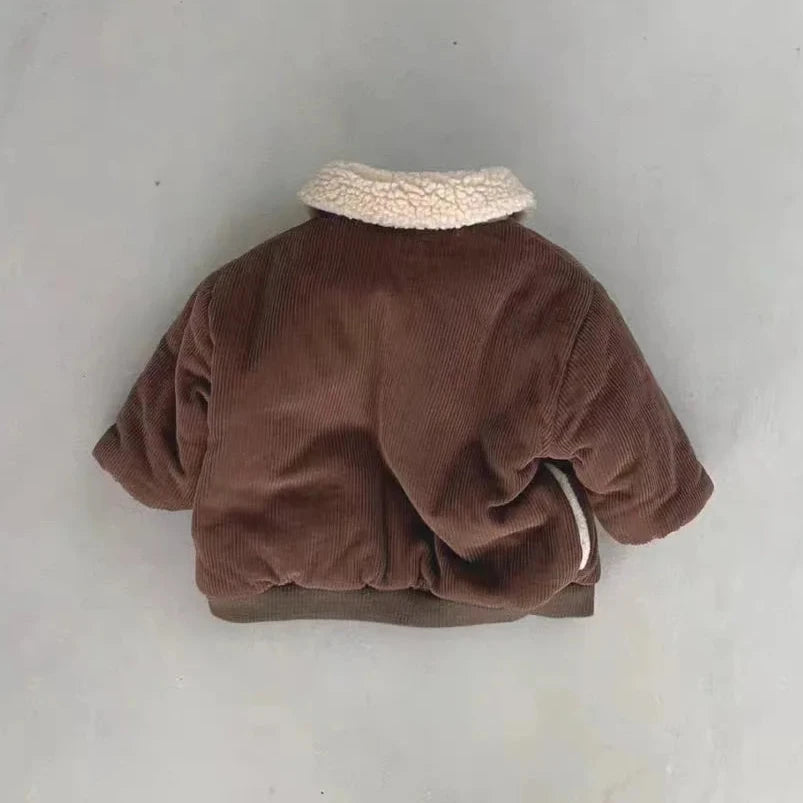Fleece-Lined Thick Corduroy Coat