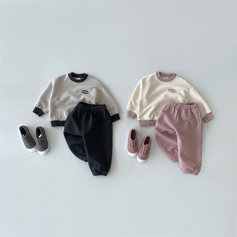 Autumn Letter Print Jogger Set