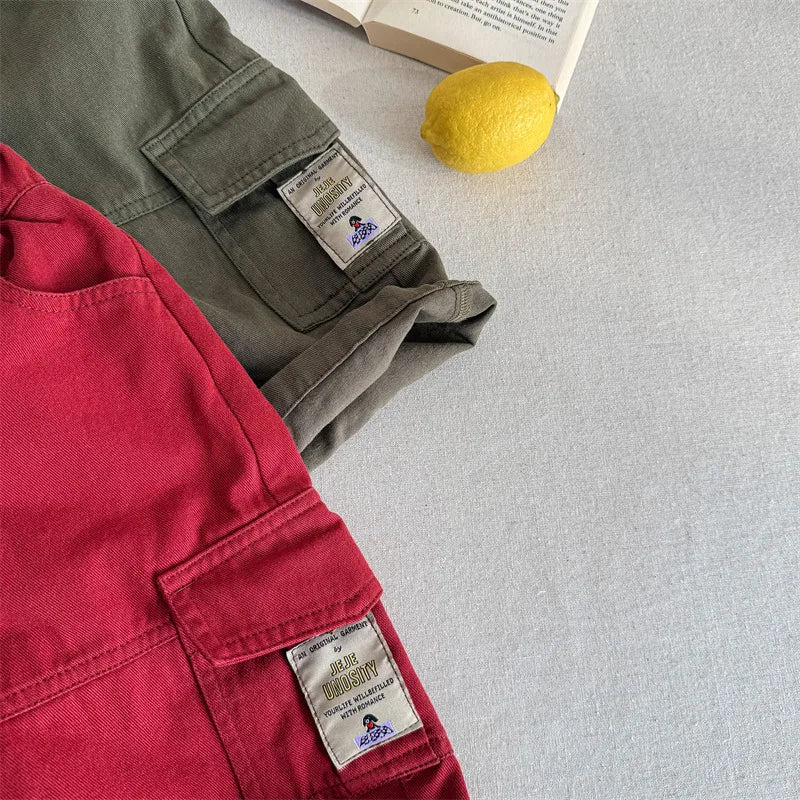 Unisex Solid Cargo Pants