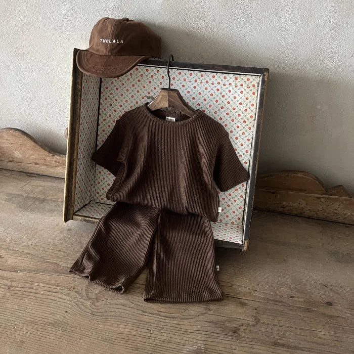 Solid Loose Breathable Waffle Set