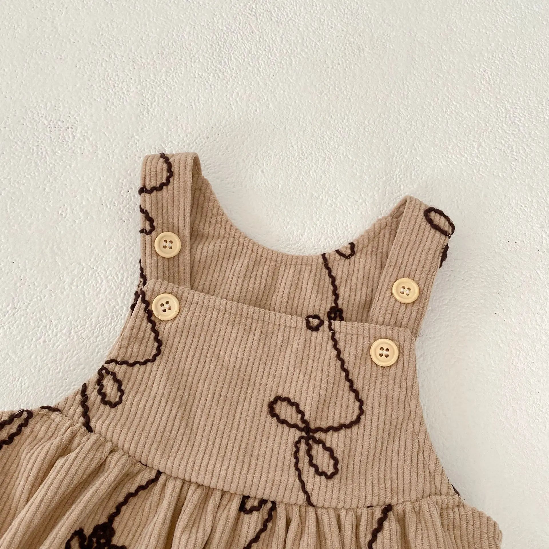 Girls' Corduroy Embroidered Onesie