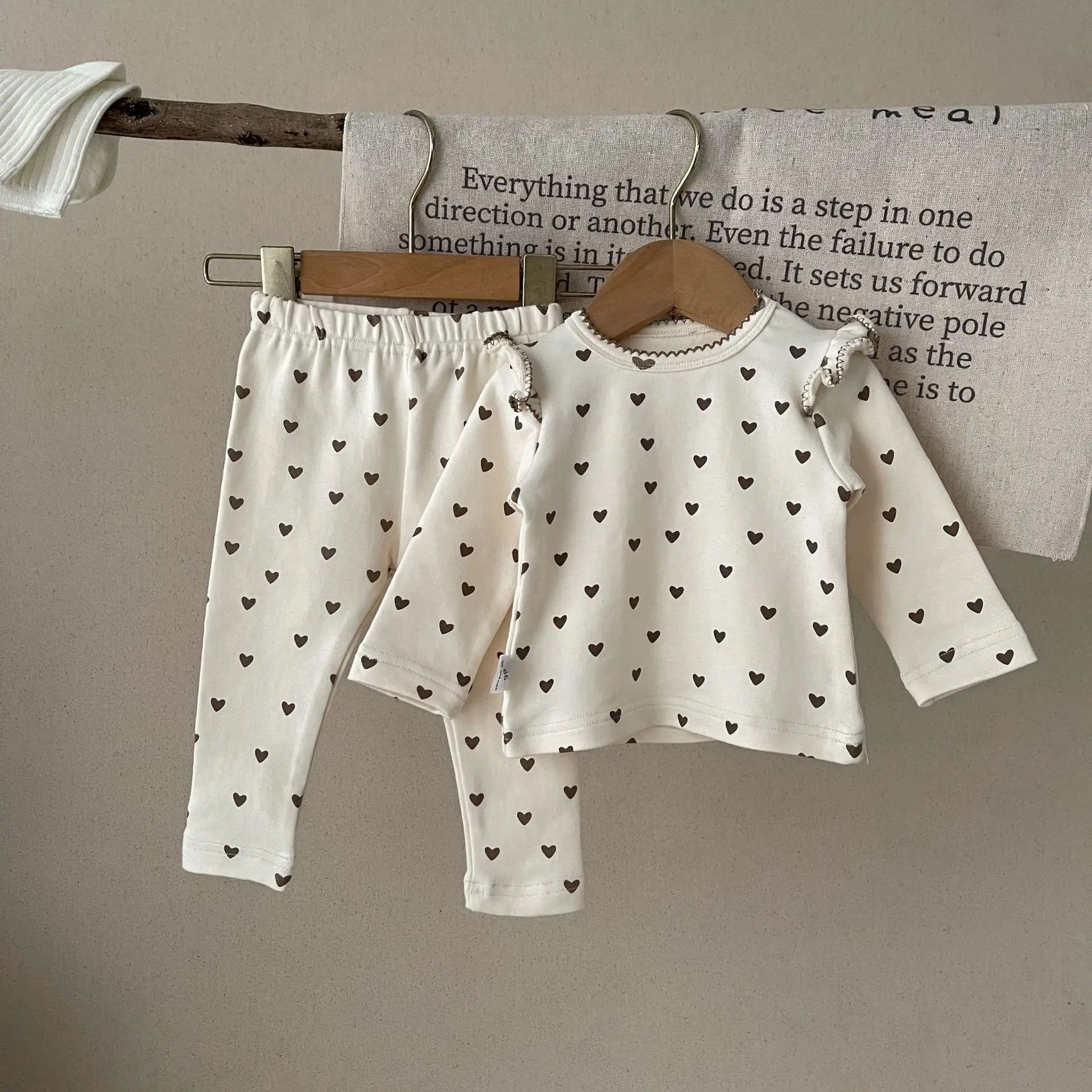 Heart Fly Sleeve Tops & Pants Set