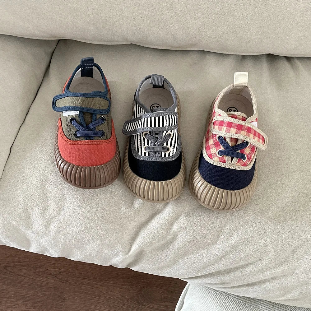 Color-Block Velcro Canvas Shoes