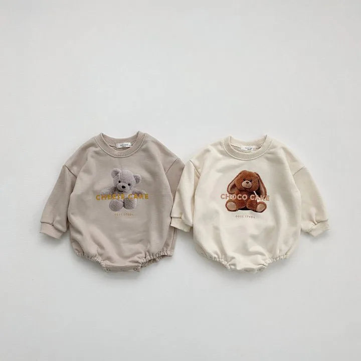 Cute Bear Cartoon Print Onesie