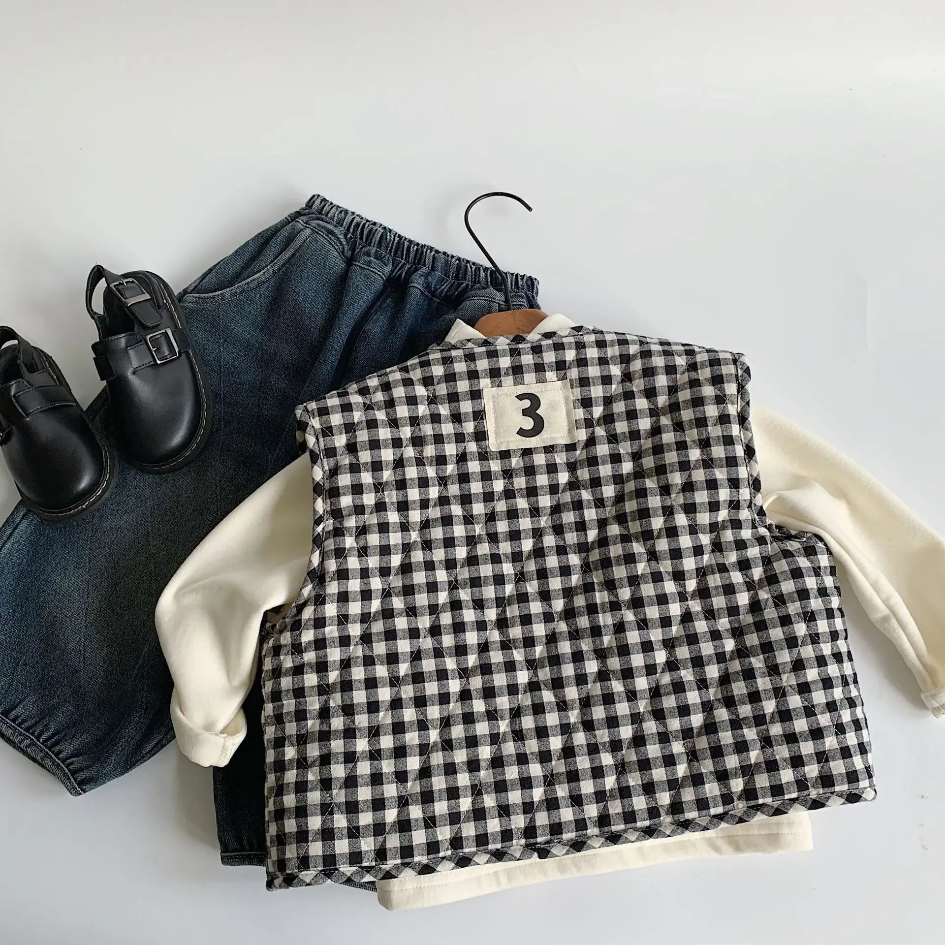Retro Plaid Cotton Padded Vest