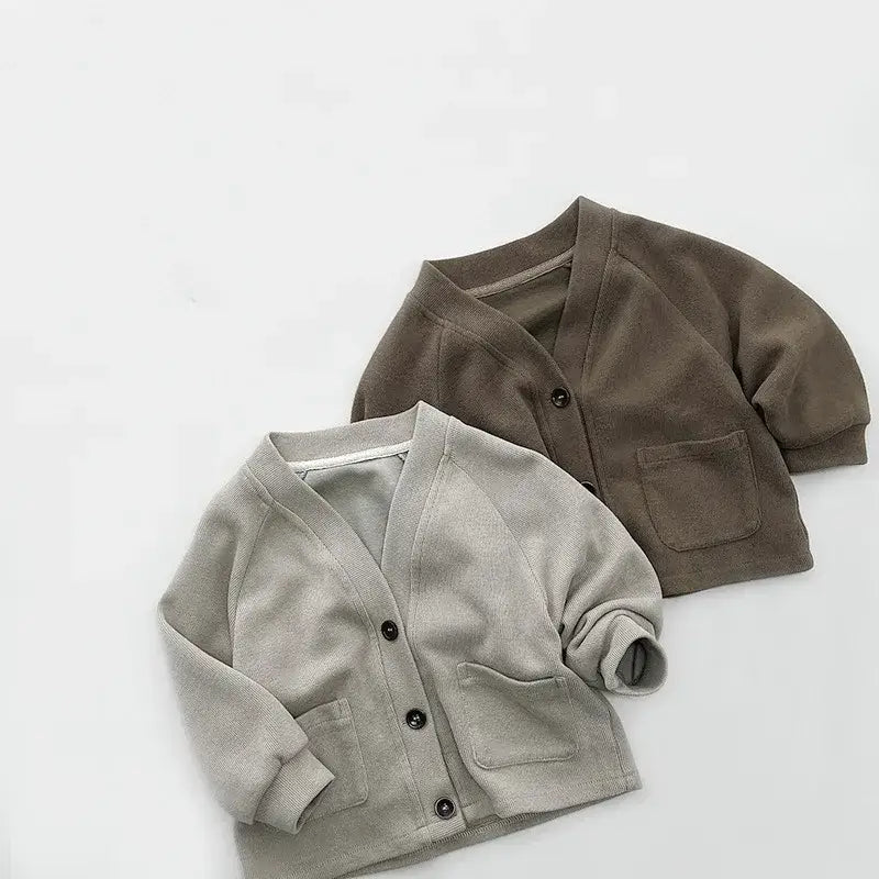 Front Pocket Solid Cardigan