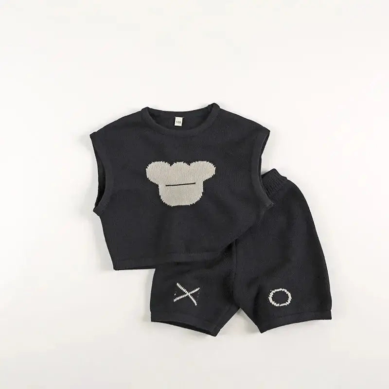 Sleeveless Knitted Vest & Shorts Set