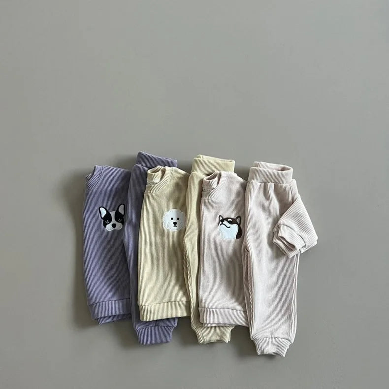 Cute Animal Embroidered Jogger Set