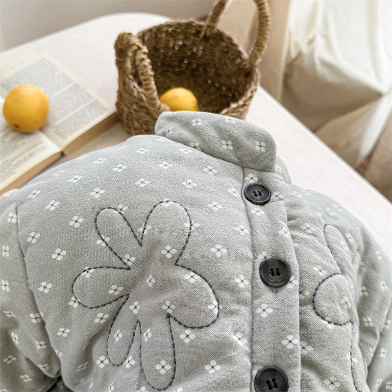 Floral Pattern Winter Jacket