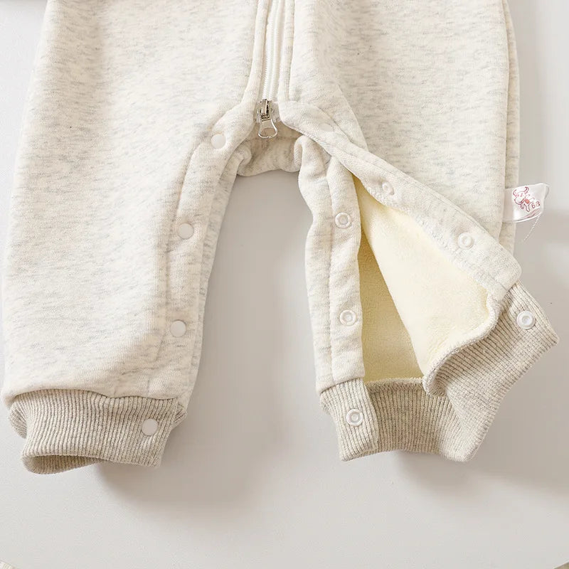 Thick Long-Sleeved Letter Romper