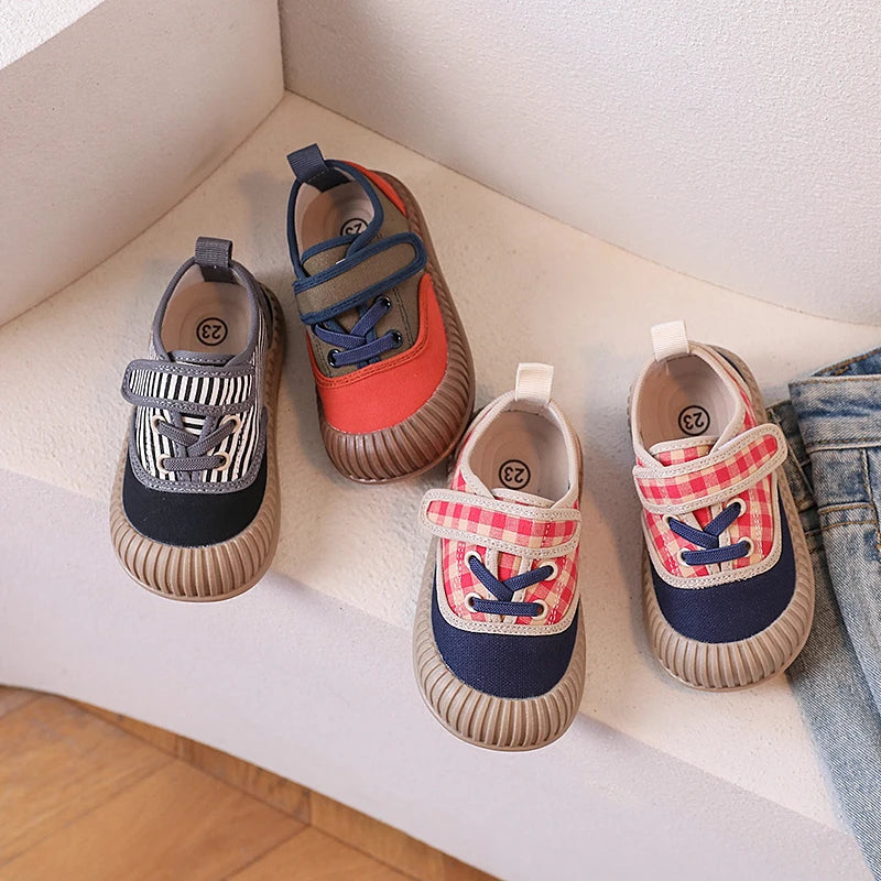 Color-Block Velcro Canvas Shoes