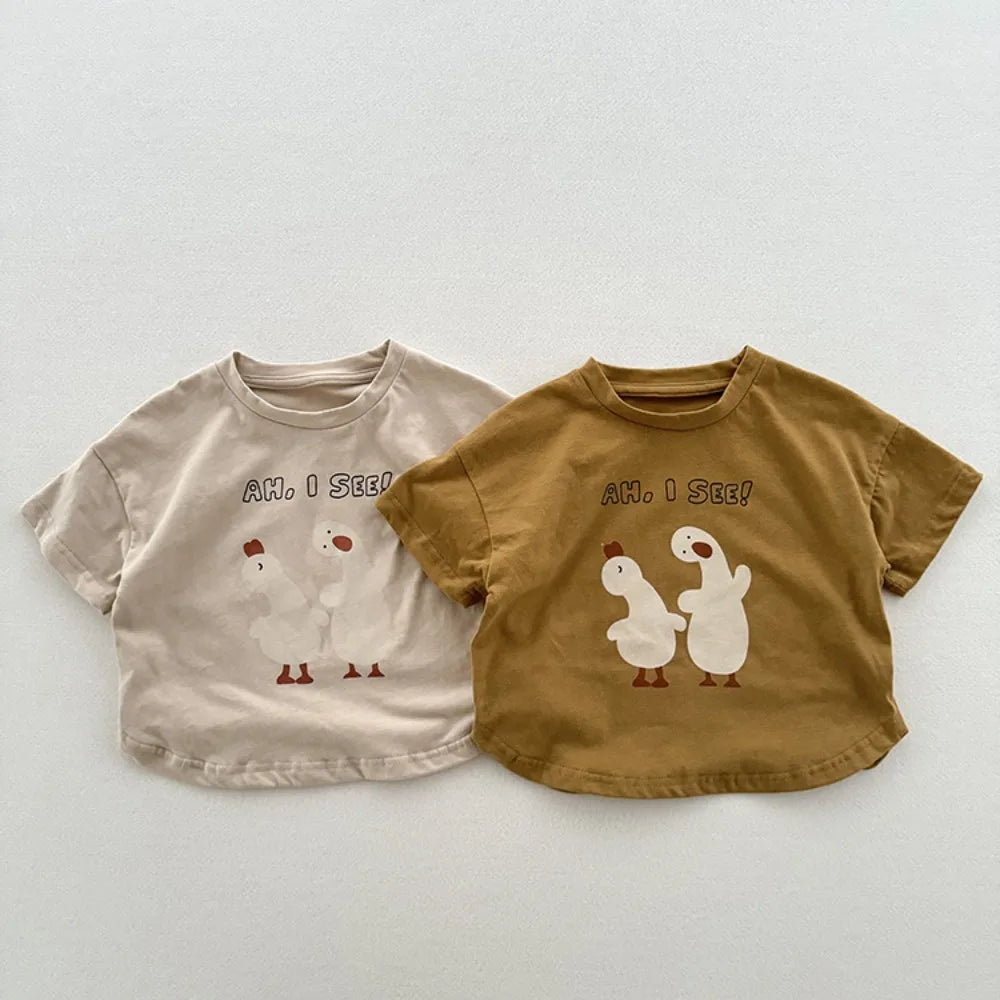 'AH, I SEE!' Cute Cartoon Print Tee
