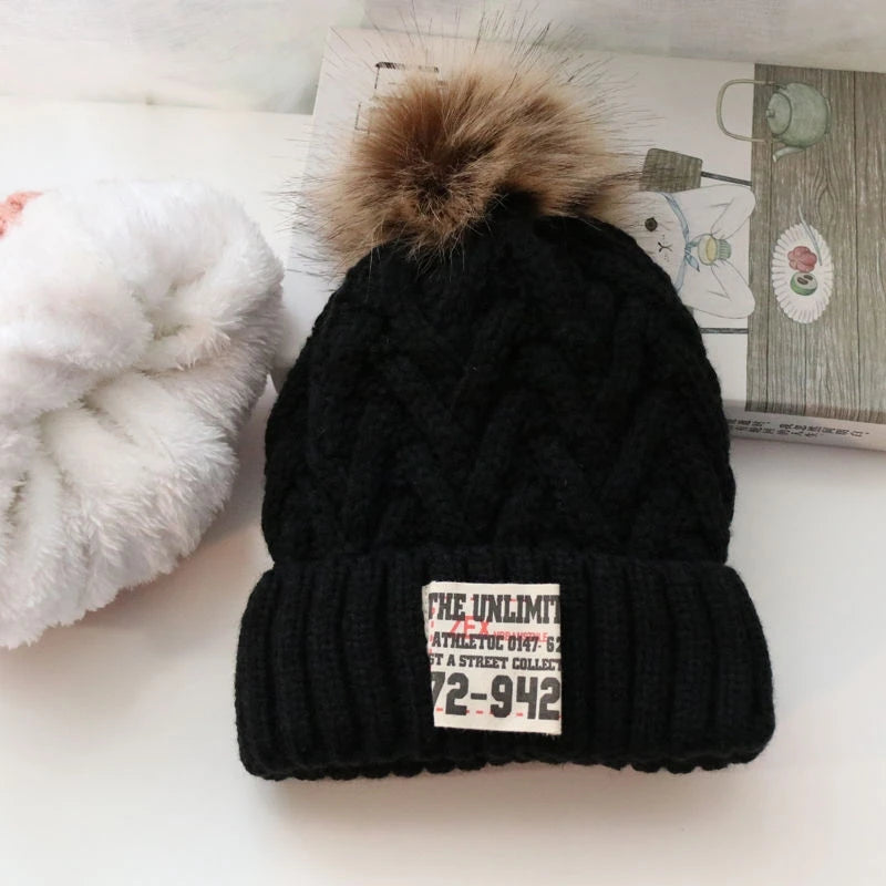 Knitted Kids Pompom Beanie