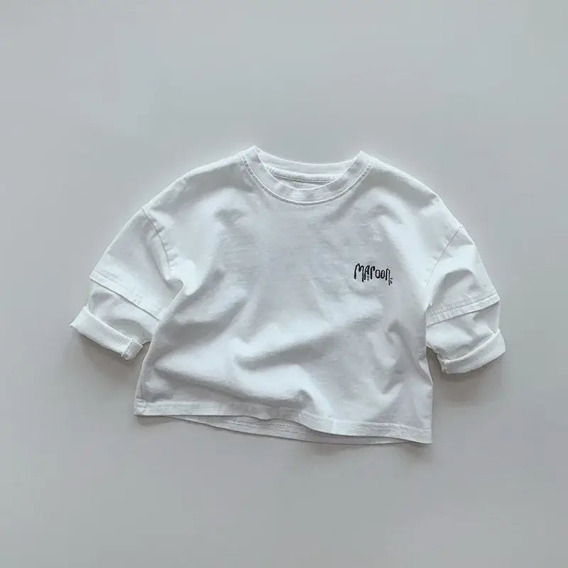 'Maroon' Long-Sleeve Cotton Tee
