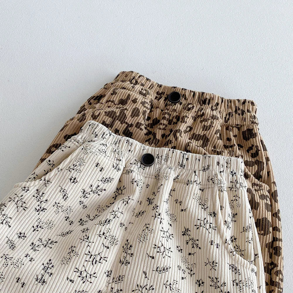 Girls Fleece-Lined Printed Pants