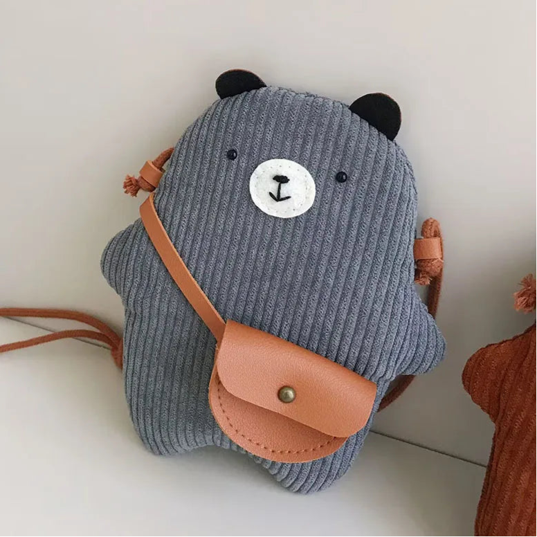 Cute Corduroy Bear Messenger Bag