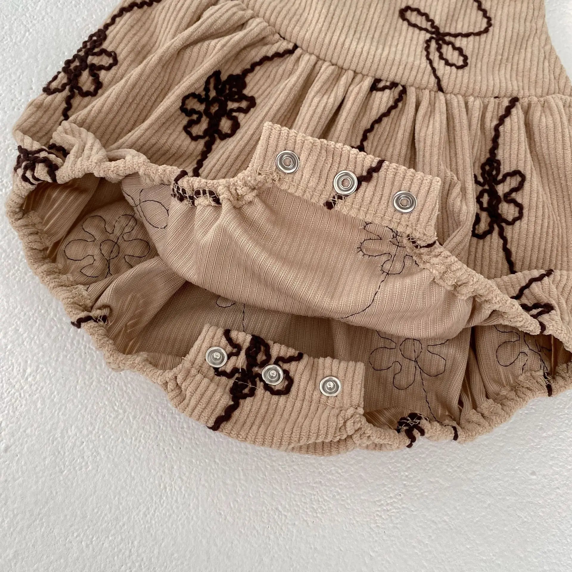 Girls' Corduroy Embroidered Onesie