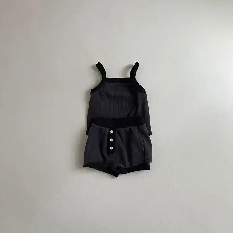 Sleeveless Sling Vest & Shorts Set