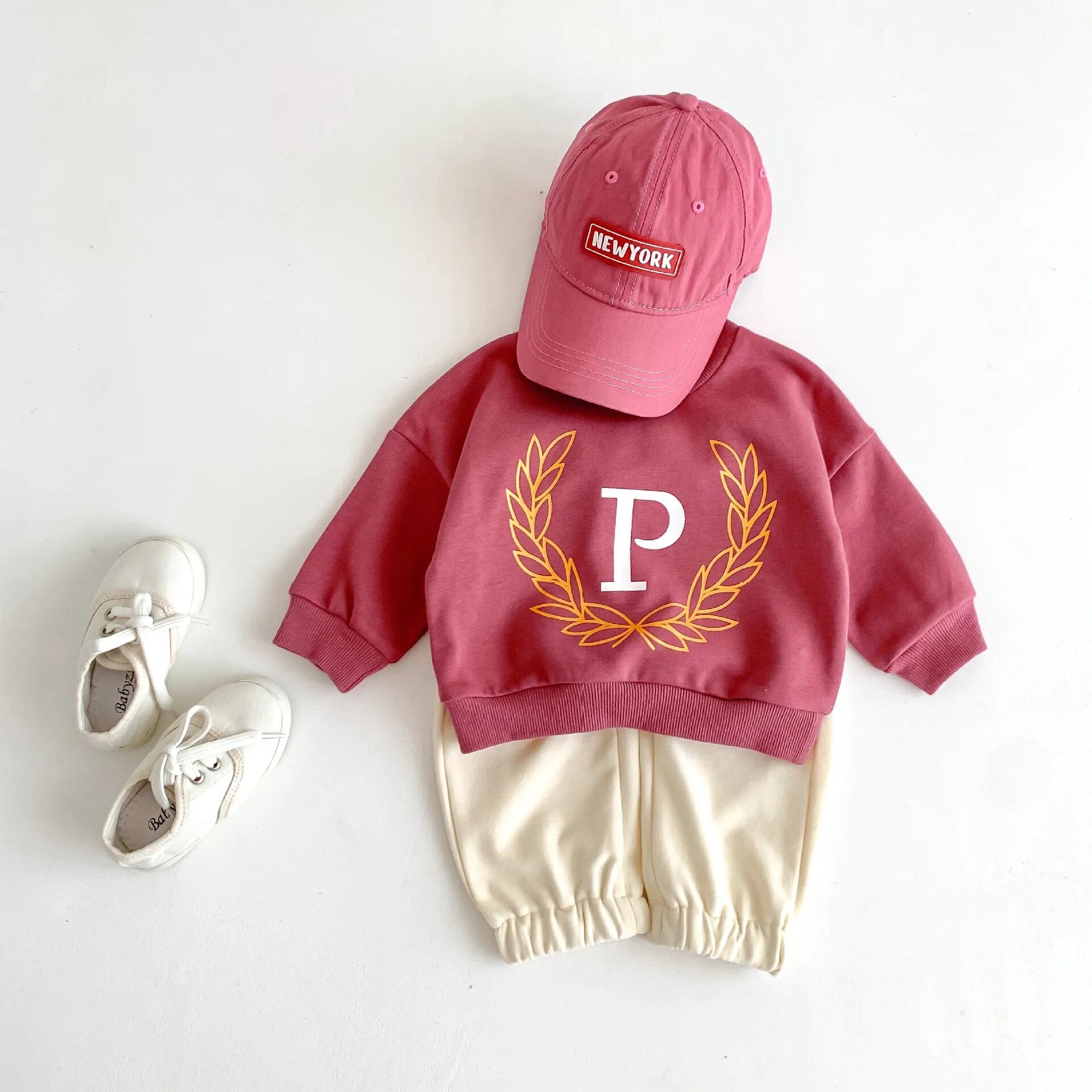 'P' Letter Print Jogger Set