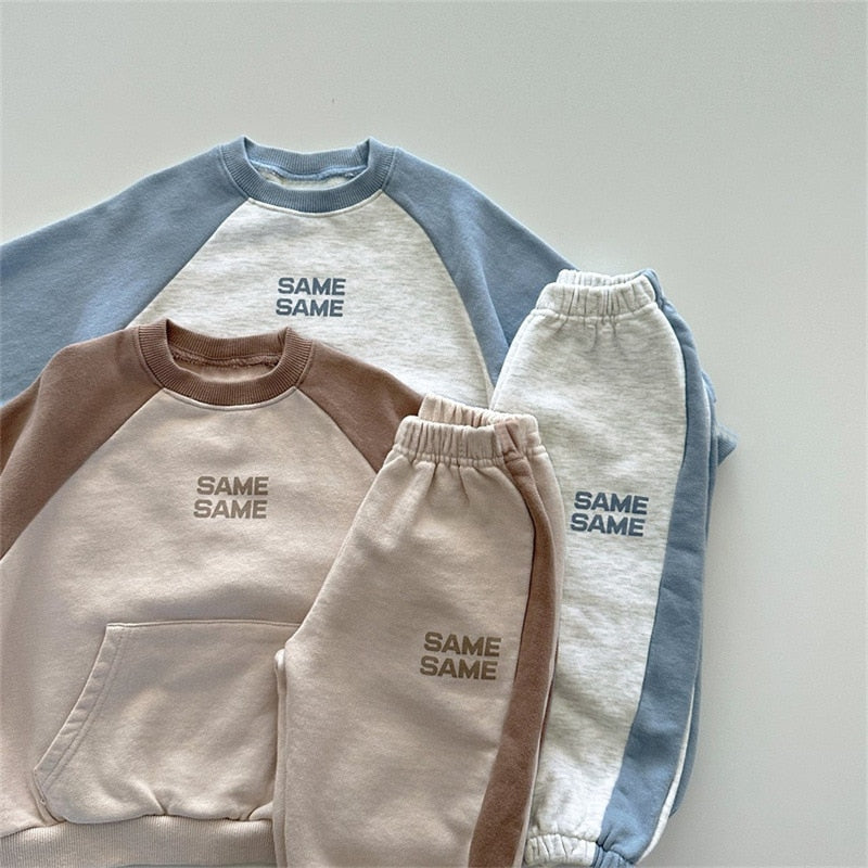 Unisex Kids' Casual Patchwork Cotton Sets