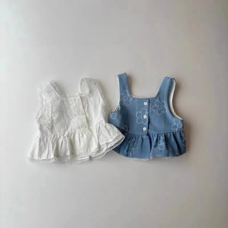 Girls' Floral Print Vest & Shorts Set