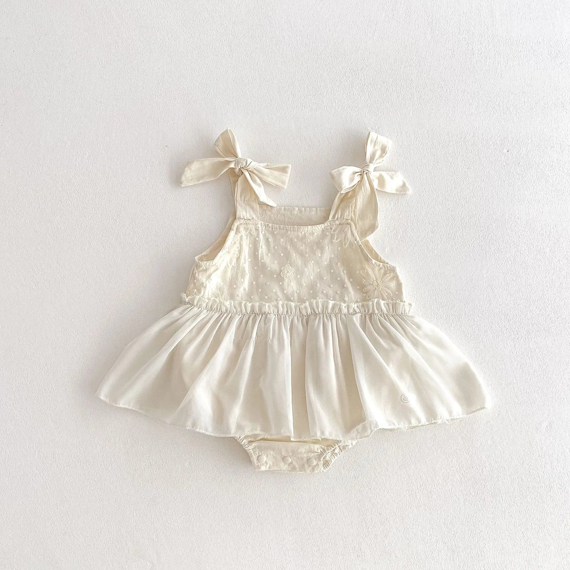 Girls Little Bows Ruffle Onesie