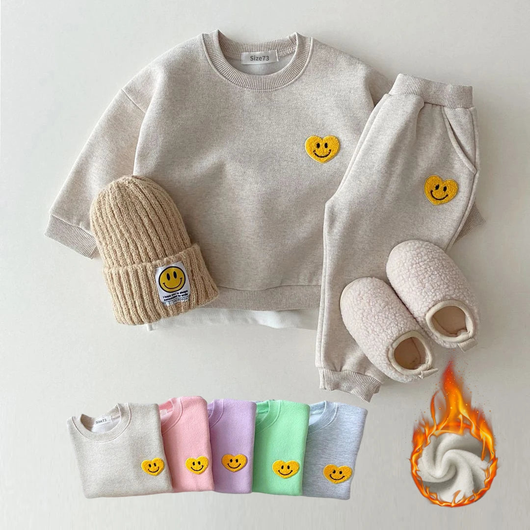 Smiley Patch Fleece Lined Jogger Set