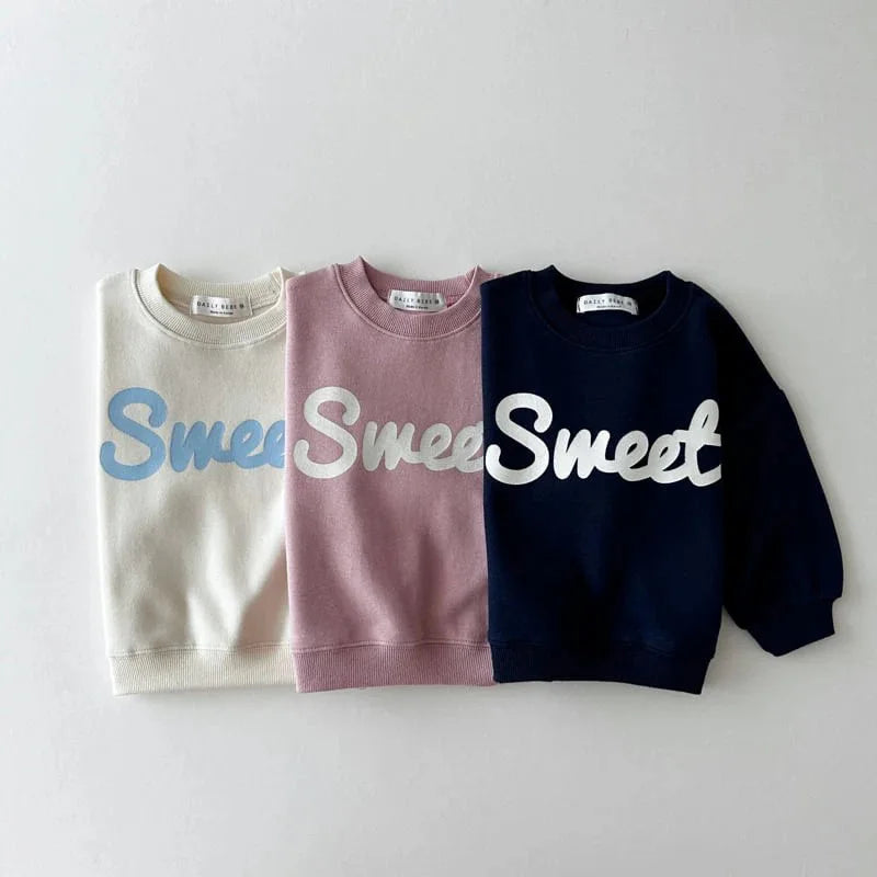 'Sweet' Letter Print Sweatshirt