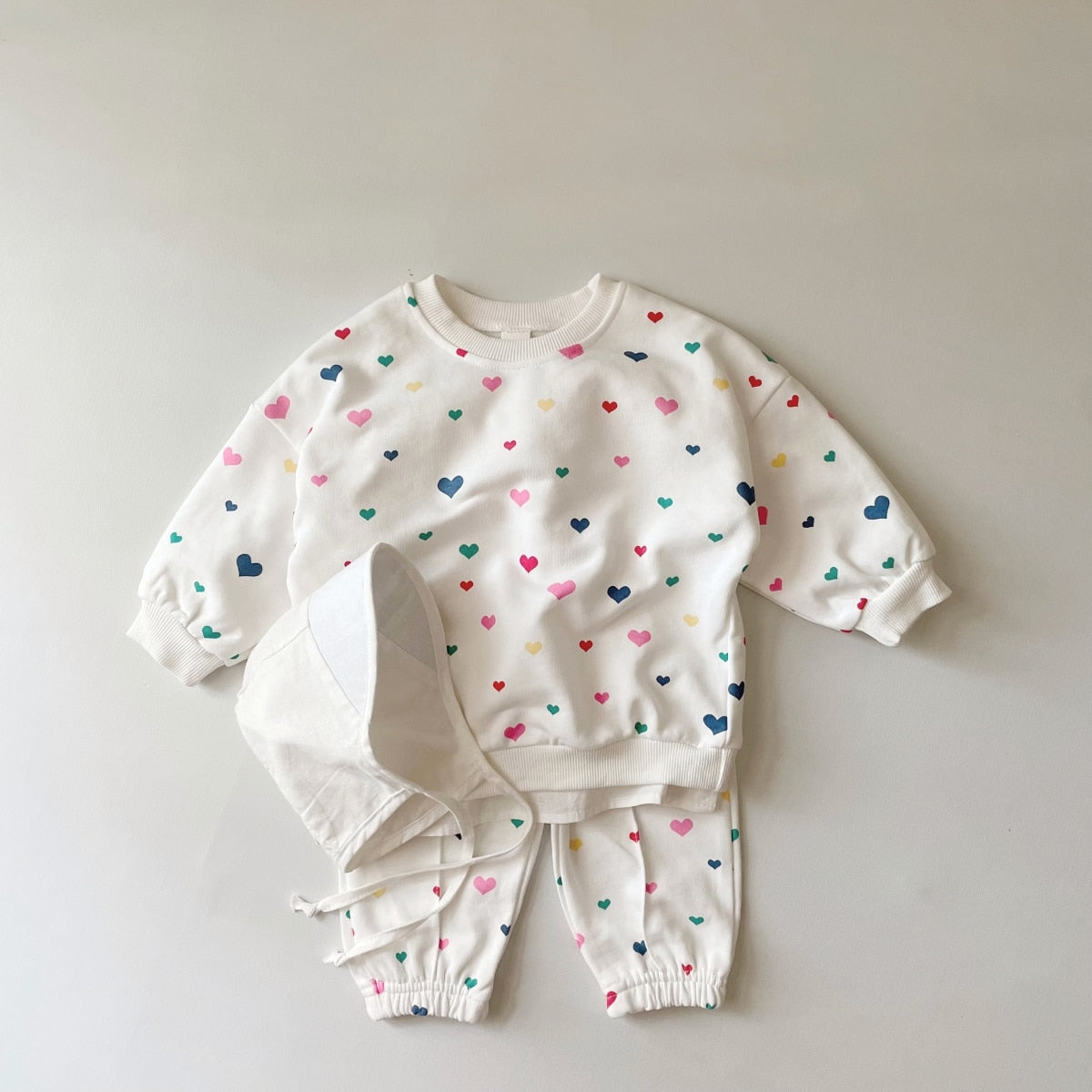 Little Heart Print Jogger Set