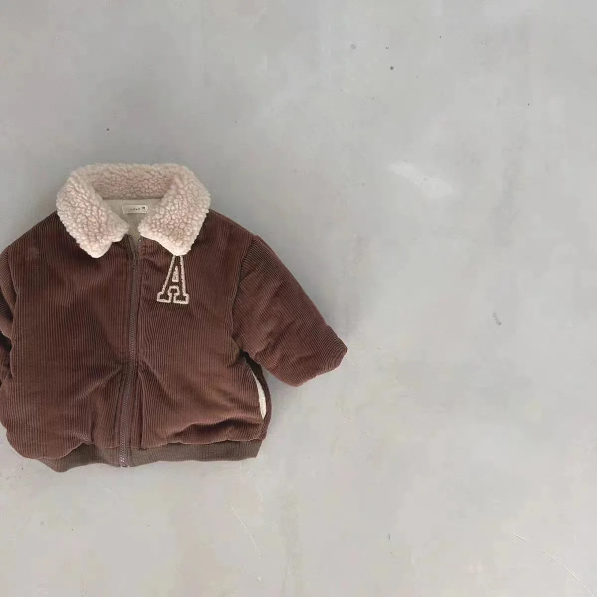 Fleece-Lined Thick Corduroy Coat
