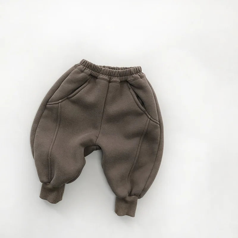 Solid Fleece Warm Harem Pants
