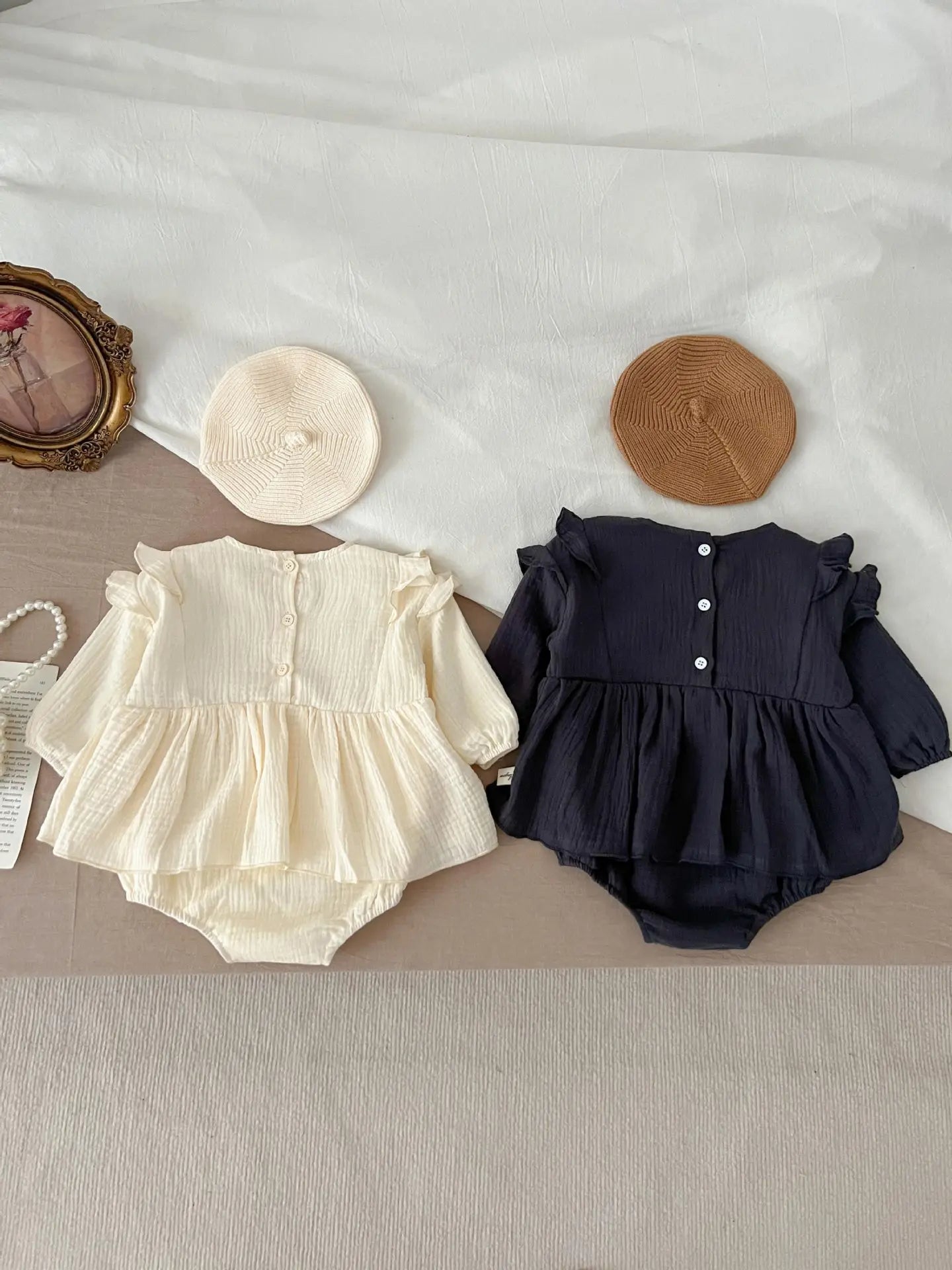 Little Plant Embroidered Onesie Dress