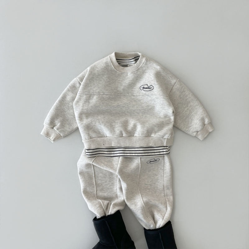 Warm Letter Print Jogger Set