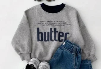 'Butter' Letter Print Sweatshirt