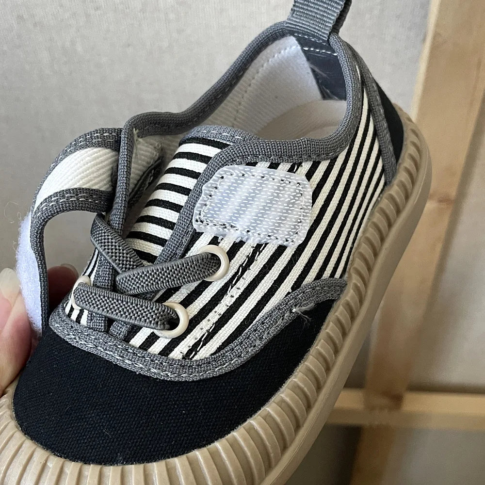 Color-Block Velcro Canvas Shoes