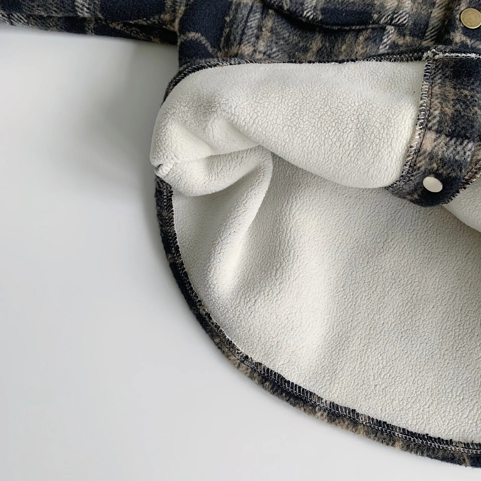 Boys Retro Plaid Fleece Shirt